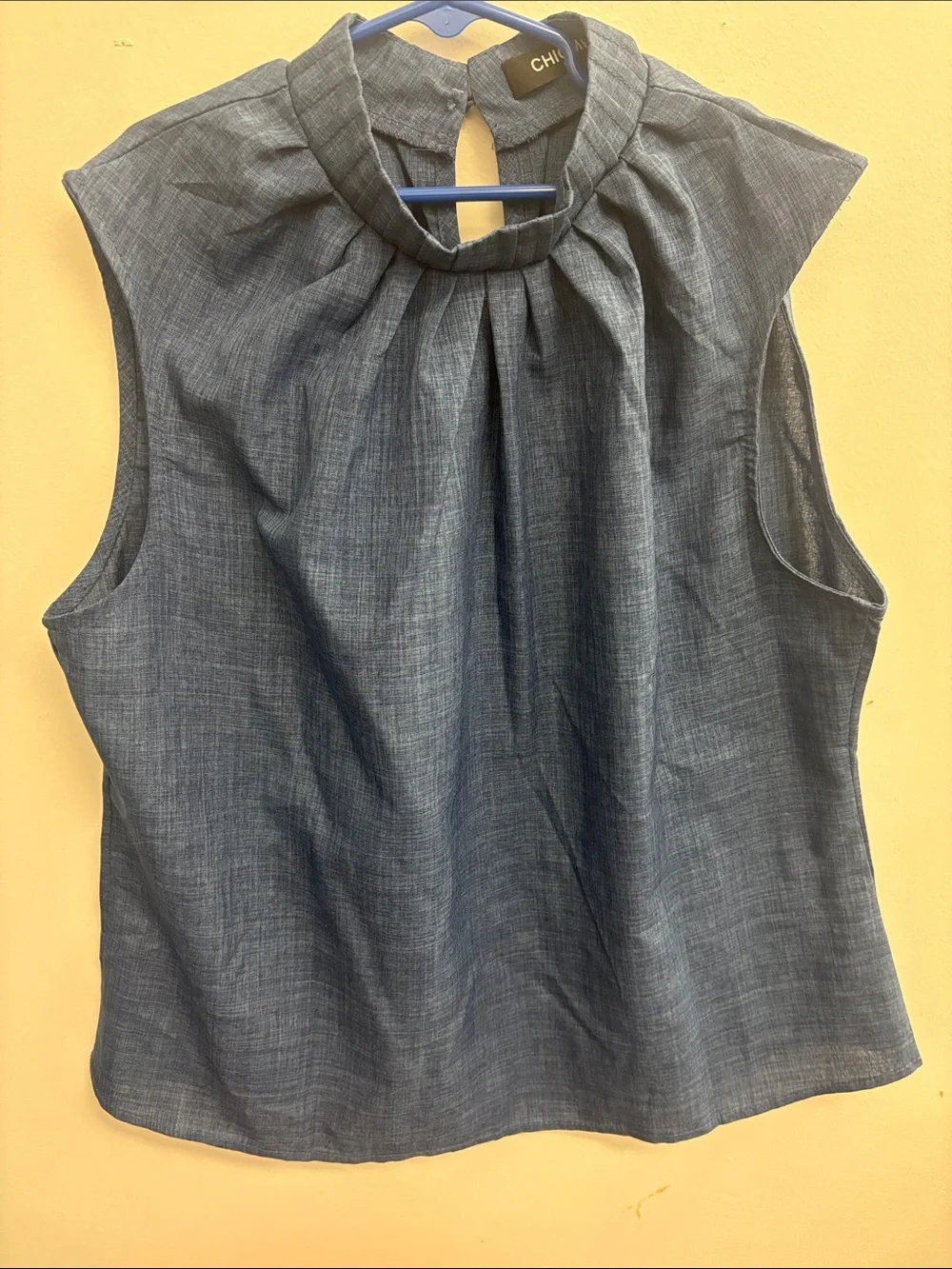 Chic Blue Linen-Blend Women's Shorts - Picture 2 of 6